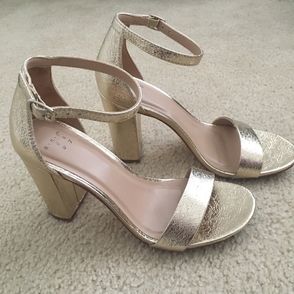a new day Shoes - Gold Metallic Block Heels